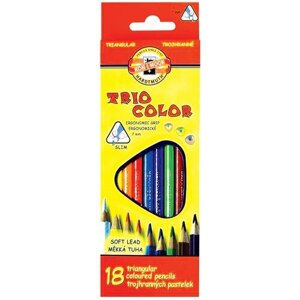 Карандаши цветные Koh-I-Noor Triocolor 18 цветов трехгранные в Москве от компании М.Видео