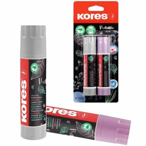 Клей-карандаш 20г Kores Metallic Style 20г 2шт/уп розов/серый блист 12223 в Москве от компании М.Видео