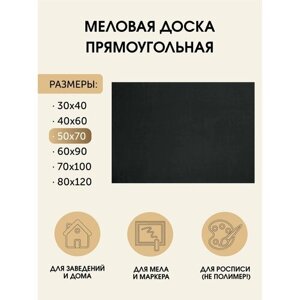 Меловая доска без рамки 50х70 (см.) на стену для меню в заведения и кафе, для росписи мелом, маркера и акрила в Москве от компании М.Видео