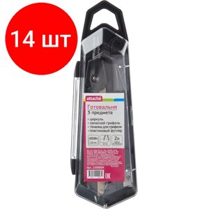 Комплект 14 наб, Готовальня Attache BF-BX3 3пр/наб, циркуль 122мм, зол+черн, пл. пенал, европодв в Москве от компании М.Видео