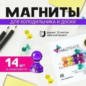 Прозрачный магнит для магнитной доски Пешка Magtrade 15х21 мм, разноцветные, 14 шт. в Москве от компании М.Видео