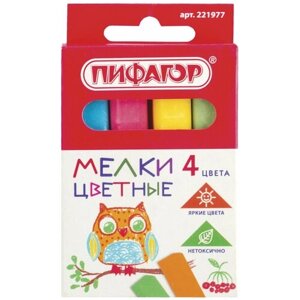 Мел цветной пифагор, набор 4 шт, квадратный, 221977 В комплекте: 2шт. в Москве от компании М.Видео