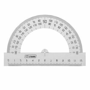 Транспортир 180°/12 см Стамм, прозрачный (комплект из 60 шт) в Москве от компании М.Видео