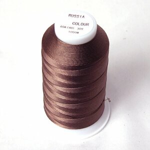 Нитки 40 капрон для швейной машинки (65К-1000м)(арт. 309) цв. коричневый в Москве от компании М.Видео