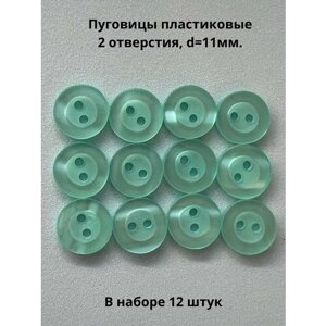 Пластиковые пуговицы "Круглые" 12 штук мятный в Москве от компании М.Видео