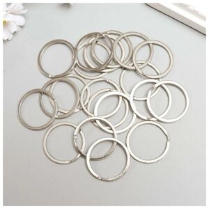 Основа для брелока кольцо плоское металл серебро 3х3 см набор 20 шт в Москве от компании М.Видео