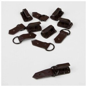 Крючки пришивные, пластиковые, для верхней одежды, 5  1,5 см, 6 шт, цвет коричневый в Москве от компании М.Видео