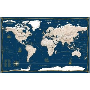 АГТ Геоцентр Дизайнерская карта мира в морском стиле 1:35 / размер 120х80 в Москве от компании М.Видео