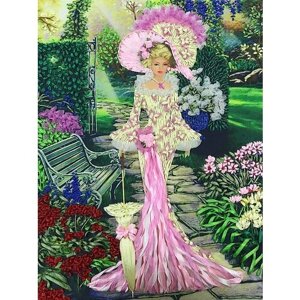 Хобби/ Творческий набор для вышивки лентами многоцветница "Дама в саду" в Москве от компании М.Видео
