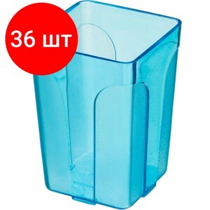 Комплект 36 штук, Подставка-стакан Attache City, прозр. синий в Москве от компании М.Видео