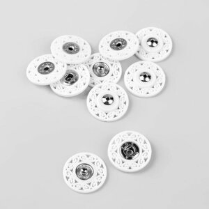 Кнопки пришивные декоративные, d = 21 мм, 5 шт, цвет белый, 2 штуки в Москве от компании М.Видео