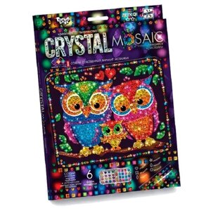 Набор для создания мозаики «Совушки» CRYSTAL MOSAIC, на тёмном фоне в Москве от компании М.Видео