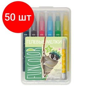 Комплект 50 наб, Мелки гелевые в пласт. корпусе выкручивающ. Funcolor, наб. 6 цв,2 вида,31-0017 в Москве от компании М.Видео