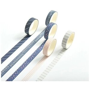 Декоративный скотч, клейкая лента для рукоделия "Графика 2.0" 5шт, фиолетовый в Москве от компании М.Видео