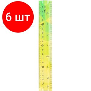 Комплект 6 штук, Линейка 20 см Deli EH650, гибкая, цвет в ассортименте в Москве от компании М.Видео