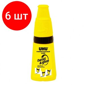 Комплект 6 штук, Клей универсальный UHU Twist&Glue с 3-х позиционным аппликатором, 35мл в Москве от компании М.Видео