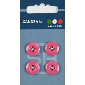 Пуговицы Sandra b, круглые, пластиковые, розовые, 4 шт, 1 упаковка в Москве от компании М.Видео