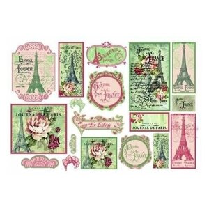 Декупажная карта - Париж в цветах, на рисовой бумаге, 48 х 33 см, 1 шт. в Москве от компании М.Видео