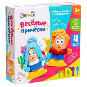 Игры с пластилином Эврики "Веселые прически", 4 баночки пластилина в Москве от компании М.Видео