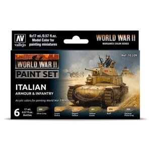 Набор красок Vallejo MODEL COLOR SET: WWII ITALIAN ARMOUR & INFANTRY (6) в Москве от компании М.Видео