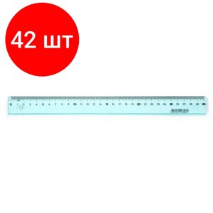 Комплект 42 штук, Линейка 30см Attache Bright Colours голубая в Москве от компании М.Видео