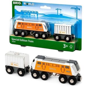 BRIO World 36009 Grosse Frachtlok mit Waggon (Special Edition 2022) BRIO World 36009 Большой грузовой локомотив с вагоном (специальный выпуск 2022 г.) в Москве от компании М.Видео