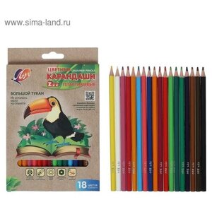 Цветные карандаши 18 цветов ZOO, пластиковые, шестигранные в Москве от компании М.Видео