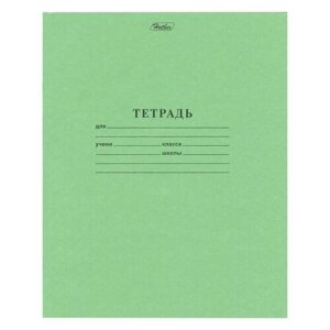 Тетрадь зелёная обложка 24 л. линия с полями, офсет, "HATBER в Москве от компании М.Видео