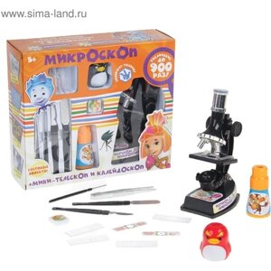 Микроскоп+мини-телескоп и калейдоскоп фиксики с набором для исследований в Москве от компании М.Видео