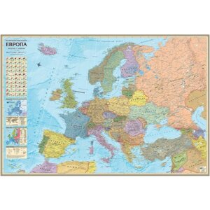 АГТ Геоцентр Настенная карта Европы/ большая/ размер 158 х107 в Москве от компании М.Видео