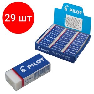 Комплект 29 шт, Ластик PILOT, 45х20х12 мм, прямоугольный, белый, картонный держатель, EE-101 в Москве от компании М.Видео