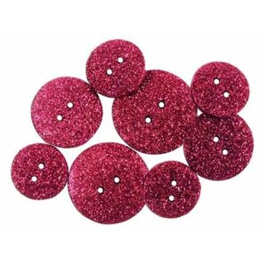 Пуговицы Glitter Buttons, пластиковые, темно-розовые, 7 шт, 1 упаковка в Москве от компании М.Видео