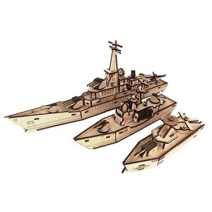 Сборные модели/конструктор деревянный эскадра (набор судов: линейный корабль, боевой катер, военный корабль) в Москве от компании М.Видео