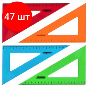 Комплект 47 шт, Треугольник пластиковый 30х18 см, пифагор, непрозрачный, ассорти, 210794 в Москве от компании М.Видео