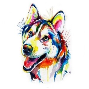 Алмазная мозаика Разноцветный щенок (На подрамнике) 40x50 см. в Москве от компании М.Видео
