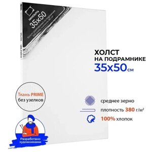 Холст Малевичъ на подрамнике 35х50 см (213550) белый 50 см 35 см в Москве от компании М.Видео