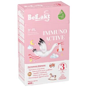 Напиток сухой молочный c бифидобактериями "Bellakt Immuno Аctive 3" обогащенный витаминами и минералами для питания детей с 12 месяцев, в картонной пачке, 400 гр.