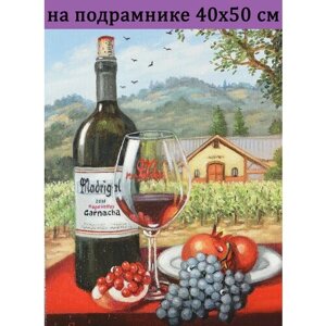 Алмазная мозаика на подрамнике 40х50 Натюрморт, Алмазная живопись 50х40 с круглыми стразами полная выкладка по размеру подрамника в Москве от компании М.Видео