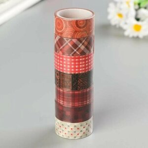 Клейкие WASHI-ленты для декора оттенки красного, 15 мм х 3 м (набор 7 шт) рисовая бумага (комплект из 7 шт) в Москве от компании М.Видео