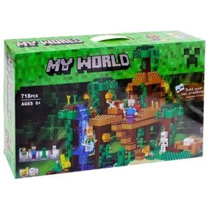 Конструктор / My World / Minecraft / Майнкрафт / Домик на дереве в джунглях / 718 деталей / 10471 в Москве от компании М.Видео
