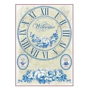 Декупажная карта - синие часы, на рисовой бумаге, 21 х 29,7 см, 1 шт. в Москве от компании М.Видео