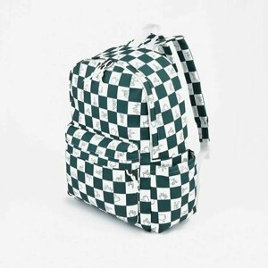 Рюкзак на молнии, 4 наружных кармана, цвет белый/зелёный в Москве от компании М.Видео