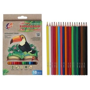 Цветные карандаши 18 цветов ZOO, пластиковые, шестигранные в Москве от компании М.Видео