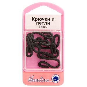 Hemline Крючки и петли для верхней одежды 402. B, черный (3 шт.) в Москве от компании М.Видео