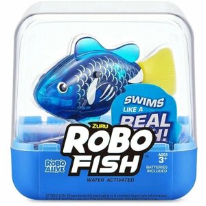 Интерактивная игрушка ZURU RoboAlive Robo Fish плавающая рыбка (синяя) в Москве от компании М.Видео