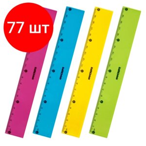 Комплект 77 шт, Линейка пластиковая 20 см юнландия "Color", тонированная, ассорти, 210753 в Москве от компании М.Видео