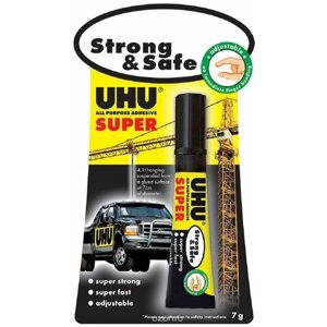 Клей секундный, универсальный UHU Super Strong & Safe, 7г