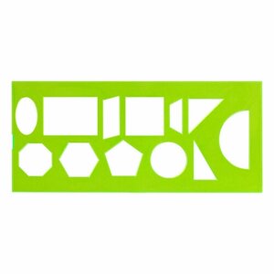 Комплект 20 шт, Трафарет геометрических фигур СТАММ, пластиковый, зеленый в Москве от компании М.Видео
