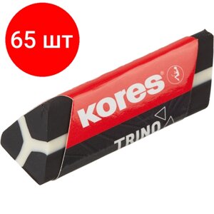 Комплект 65 штук, Ластик Kores TRINO треугольный, черный, ПВХ, 40504 в Москве от компании М.Видео