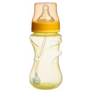 Бутылочка для кормления, широкое горло, средний поток, 300 мл, цвет желтый, +3мес в Москве от компании М.Видео